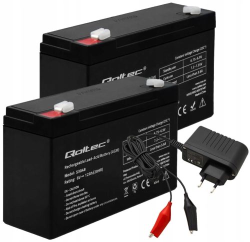  2x AGM-BATTERIE 6V 12Ah HQ AUTOLADEGERÄT