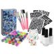  GROSSES GLITZER-TATTOOS-SET, HAARFÄRBEN, NAGELMUSTER, FARBEN