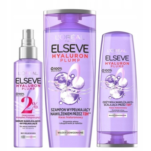  L'Oréal Paris Elseve Hyaluron Plump Shampoo, Spülung und Haarserum