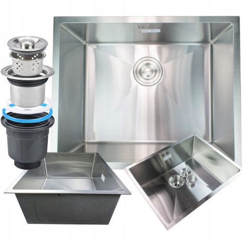 Einzelbeckenspüle SINGLE-BASTER STAHLSPÜLE 44x44 cm Inox-Stahl