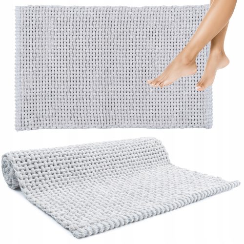 Badezimmerteppiche Badezimmerteppich, weich, warm, waschbar, saugfähig, 50 x 80 cm, Grau
