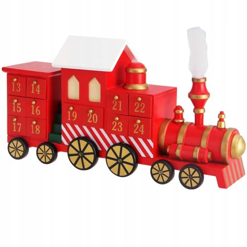  HOLZ-ADVENTSKALENDER LOKOMOTIVE WEIHNACHTSVERZIERUNG