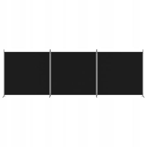 Paravent 3-teiliger Paravent, schwarz, 525x180 cm, Stoff