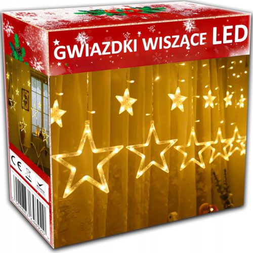  LED-WEIHNACHTSSTERNE HÄNGEGIRLANDE WEIHNACHTSLICHTER GOLD LED-VORHANG
