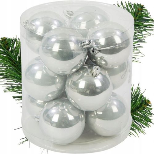  SILBERNE WEIHNACHTSKUGELN FÜR DEN WEIHNACHTSBAUMKUGEL 8cm 12St