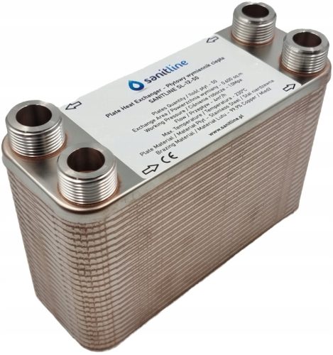  SANITLINE 50 PLATTENWÄRMETAUSCHER 45 kW 4x 3/4" HUW ZENTRALHEIZUNG GAS ECOGROSZEK