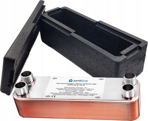  SANITLINE WÄRMETAUSCHER 30 kW 3/4" + ISOLIERUNG