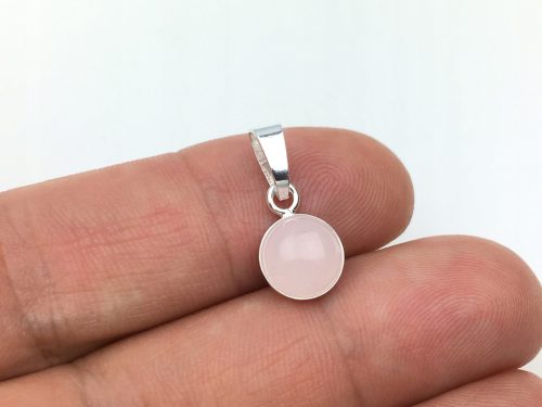 Silberanhänger mit Rosenquarz, kleinem Stein, Silberpr. 925