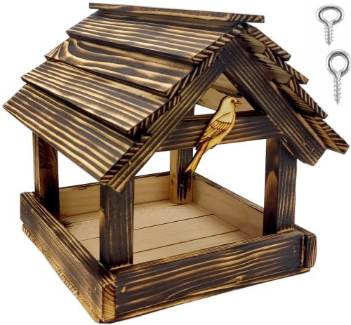  Großes XXL-Vogelfutterhaus, befeuert, stabil, stabile Box + Stahlhaken