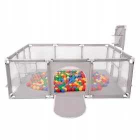  Laufstall für Kinder, Spielplatzkorb, Tore, 200 Bälle