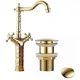 CHDE Retro Gold freistehender Waschbeckenhahn