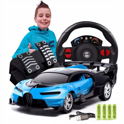  Großes ferngesteuertes Auto im Maßstab 1:16 mit Lenkrad und leichten Gaspedalen