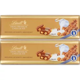   Lindt Schweizer Milchschokolade mit Ganzen Haselnüssen 300g (2er-Pack)