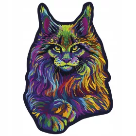    WoodenCity Magic Animals Puzzle 274 Teile Regenbogen Wildkatze 0039-L-AL