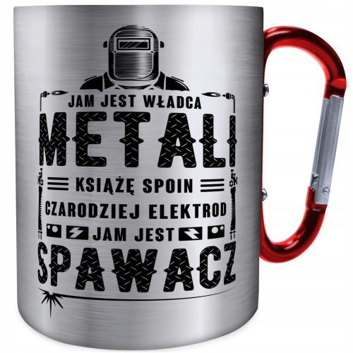 Tassen Chcekoszulki Becher Becher mit Karabinerhaken GESCHENK Metall 300 ml