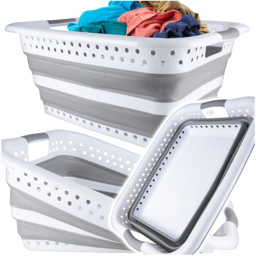 Wäschekörbe Gotel rechteckige Schüssel, 45 l, weiß, Grautöne