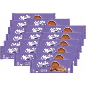   Milka Choco Wafer, 18 x 150g - Runde Waffeln mit dreischichtigem Kakaocremefüllung