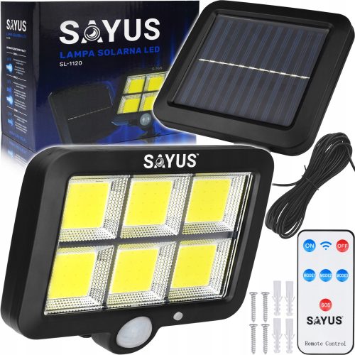  Sayus Straßenlaterne 100 W 1000 lm batteriebetrieben, Solar