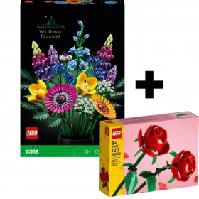    LEGO ICONS 10313 Wildblumenstrauß + LEGO Classic 40460 Rosen