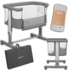    Beistellbett + Wiege 3in1 Lionelo Aurora + Pucktuch Bambusdecke LIONELO BAMBOO Windel