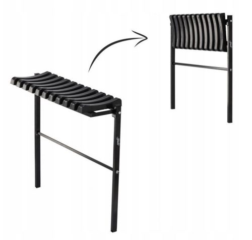 Klappbare besinnliche Friedhofsbank für den Friedhof, 68 cm, schwarz