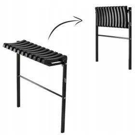   Klappbare besinnliche Friedhofsbank für den Friedhof, 100 cm, schwarz