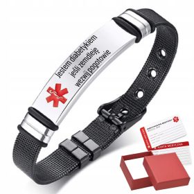 Medizinisches Notfallarmband „ICH BIN DIABETIKER“, Mesh