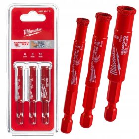   MILWAUKEE Diamantbohrer für Feinsteinzeug HEX DIAMOND PLUS 3 Stück 4932471