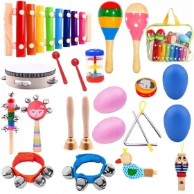  HOLZINSTRUMENTEN-SET FÜR KINDERKULMULARE