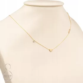    GOLD-PROMI-HERZ-HALSKETTE, HERZ, UNENDLICHKEITSZEICHEN UND DIAMANT