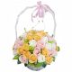 SCHÖNER großer Blumenstraußkorb mit Seifenrosen, 50 Stück Seifenblumen, GESCHENK