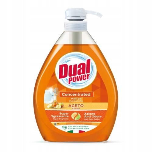  Dual Power Apfelessig-Geschirrspülmittel, ITALIENISCHES Produkt, Konzentrat 1L