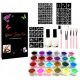  GROSSES KREATIVES TATTOO-SET VORLAGEN GLITZER-TATTOOS PINSEL + KLEBER + SENSORISCHES ANTI-STRESS-SPIELZEUG FÜR KINDER PUSH BUBBLE POP IT ANTI STRESS