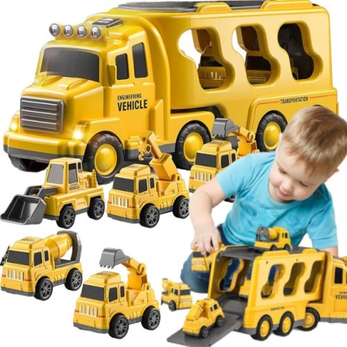  LKW-Wagen-Set, Muldenkipper, Kran, Betonmischer, LKW-Aufbau