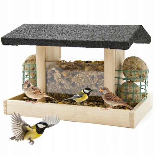Boxen (Häuser) und Vogelhäuschen GROßES HOLZFUTTERHAUS FÜR FUTTERBÄLLE, KÖRPER FÜR WILDE VÖGEL XL