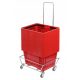 Set verzinkter Trolley mit Griff + 10 Körbe 22l Rot
