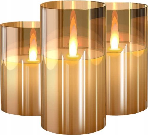  3 GROSSE DEKORATIVE LED-KERZEN