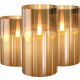  3 GROSSE DEKORATIVE LED-KERZEN