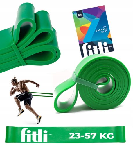 WIDERSTANDSGUMMI FÜR ÜBUNGEN POWERBAND Trainingsbänder GRÜN STARK 23-57kg