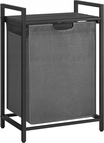 Wäschekörbe und -behälter Muf-Art 65l freistehender Wäschekorb, Schwarz, Grau- und Silbertöne