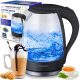  Wasserkocher MASSIVES GLAS ELEKTROKESSEL 2200W LED 2200 W transparent