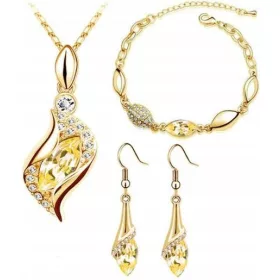  Goldschmuckset mit gelben Zirkonen, Geschenk