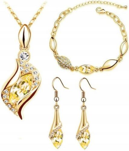  Goldschmuckset mit gelben Zirkonen, Geschenk