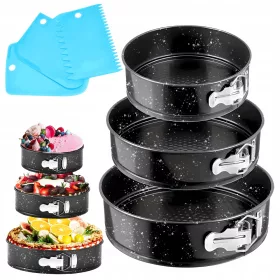   Set Kuchenformen Sell + DEKO-Spachtel für Kuchen und Sahnetorten - 3-tlg