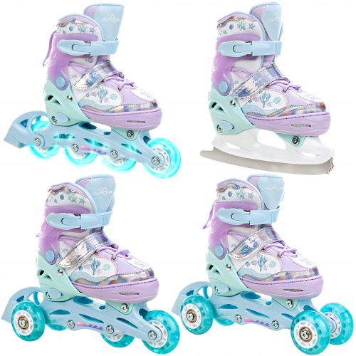  Inlineskates Rollschuhe 4in1 RAVEN Isla 30-33 LED-Räder