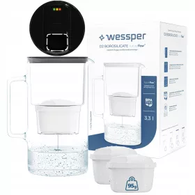    Wessper D2 Borosilicate FutureFlow Aquamax Filterkanne 3,3 l schwarz