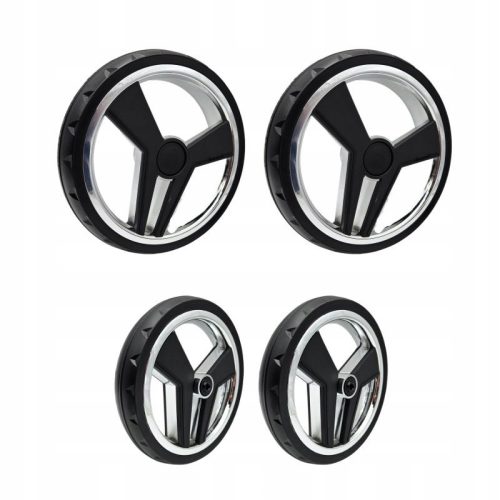  JUNAMA DIAMOND Kinderwagen-Radsatz, Gel, Schwarz und Silber, DIAMOND-Reifen