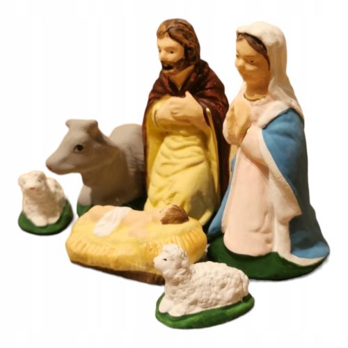  SATZ BEMALTER FIGUREN für die Weihnachtskrippe, WEIHNACHTSKINDERGARTEN, POLNISCHE WERKSTATT