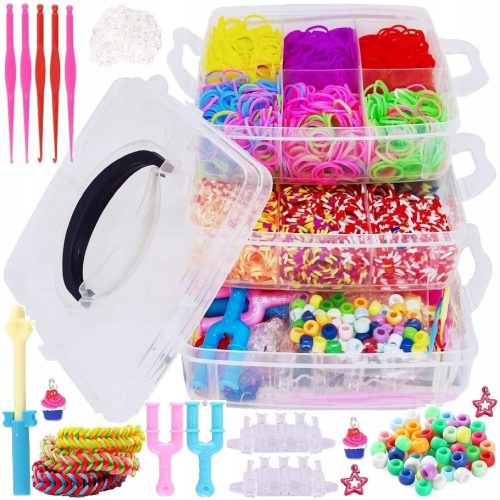  GUMMI FÜR DIE HERSTELLUNG VON ARMBÄNDERN IN DER BOX, GROSSES SET, 4.500 Stück, XXL-Box