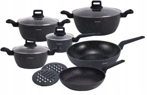  Klausberg Zest Topfset. Marmortöpfe + Bratpfannen, Aluminiumzubehör 12 Stk.